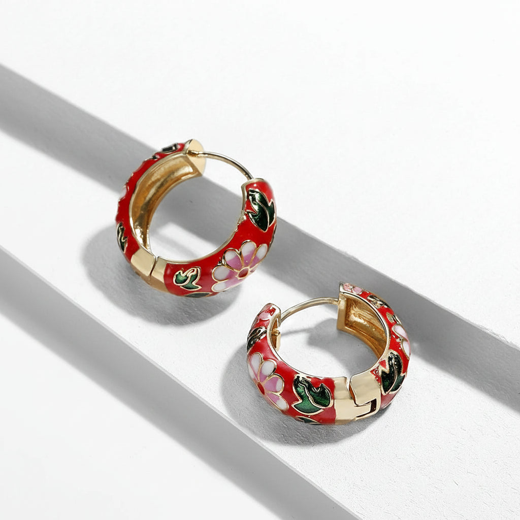 Petal Enamel Mini Hoops