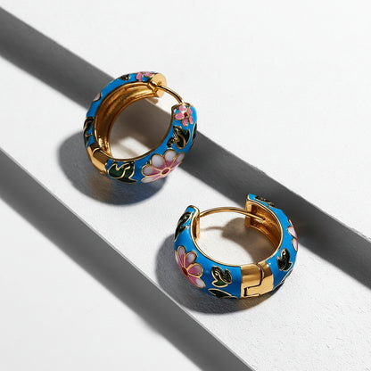 Petal Enamel Mini Hoops