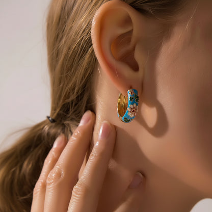 Petal Enamel Mini Hoops