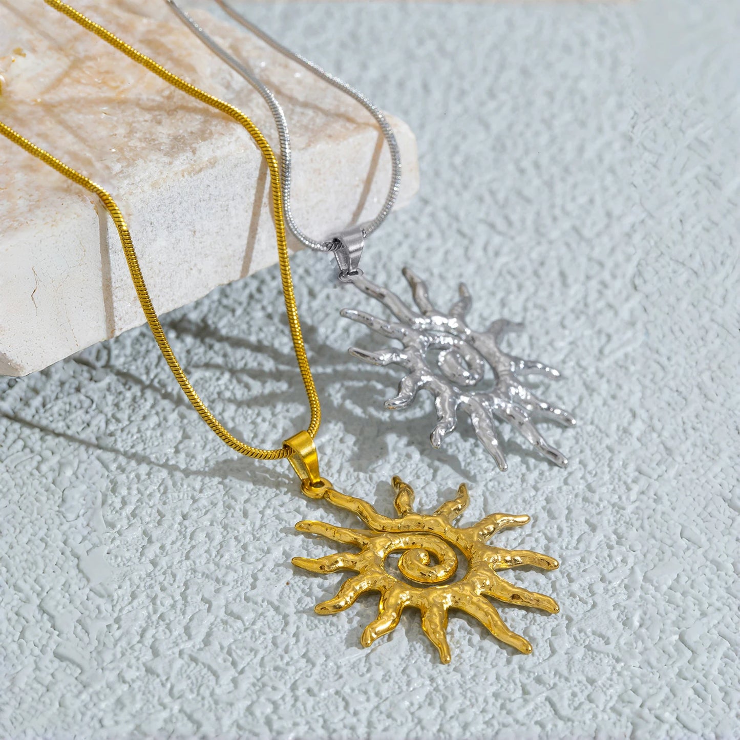 Helios Sun Necklace + Earrings