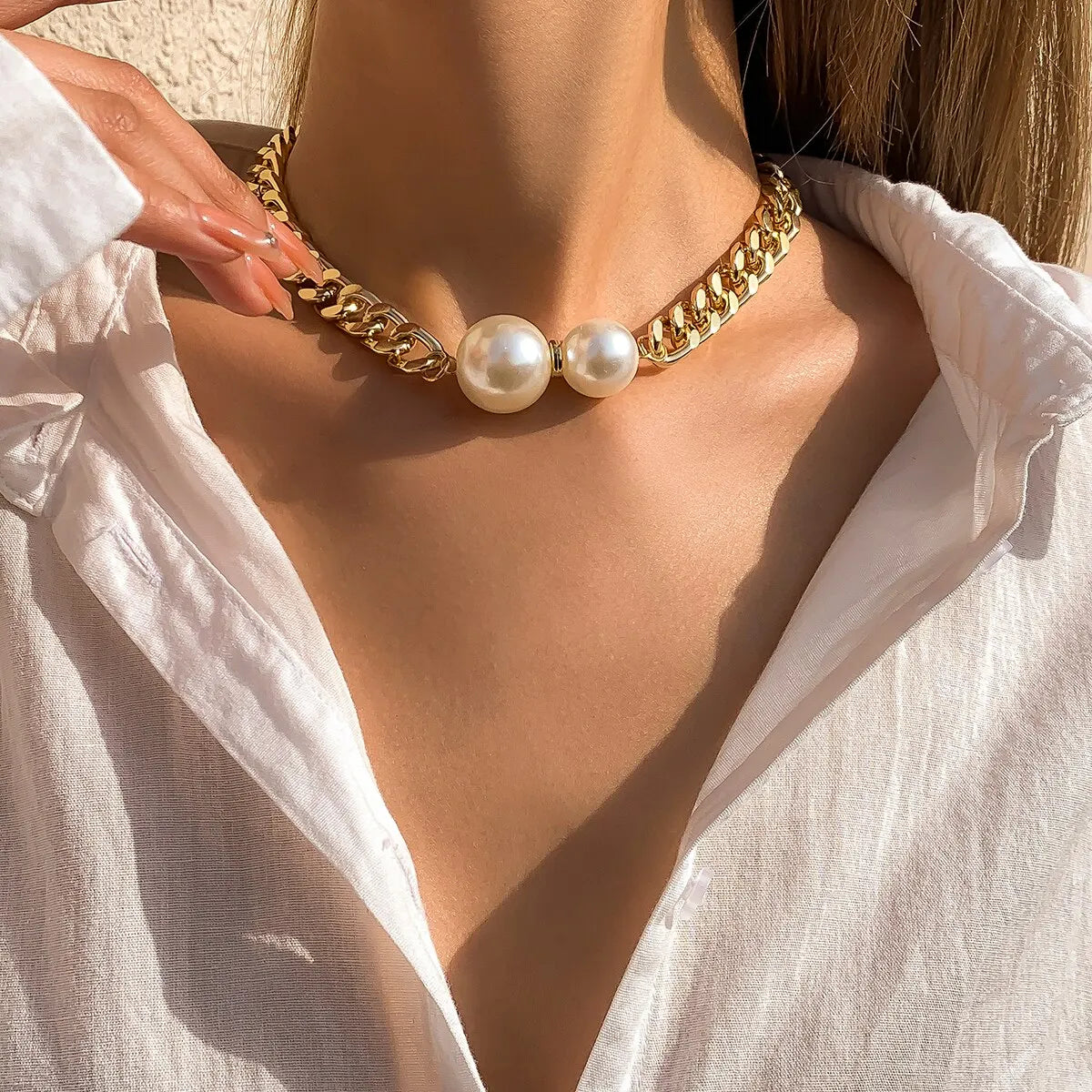 Riviera Double Pearl Chain
