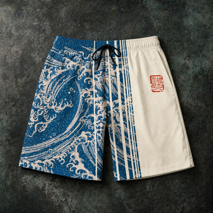 Kanagawa Split Shorts